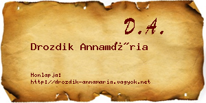 Drozdik Annamária névjegykártya